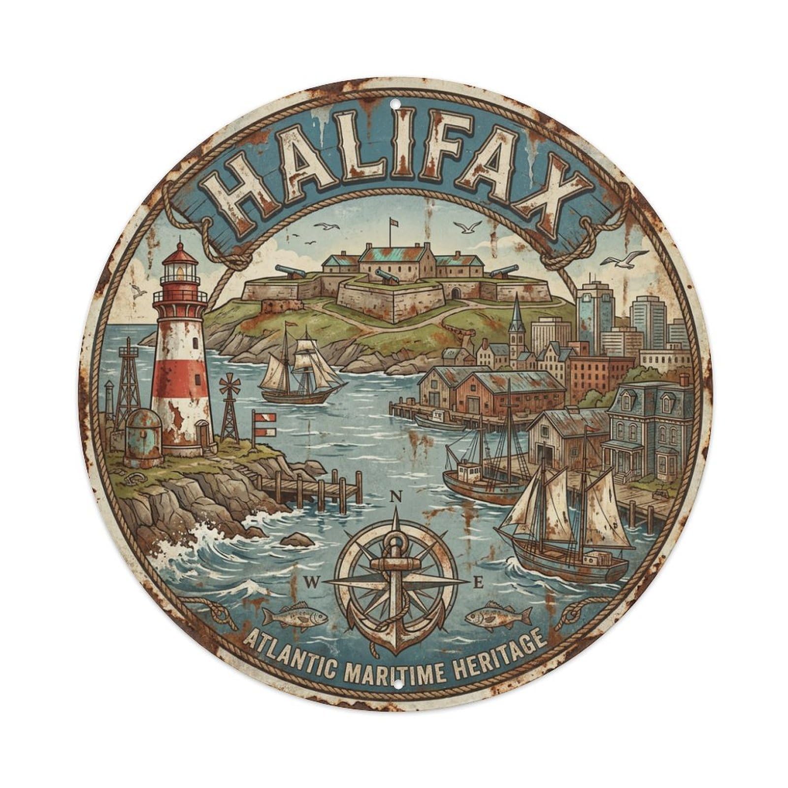 Travel Retro Canada Halifax Metal Tin Sign