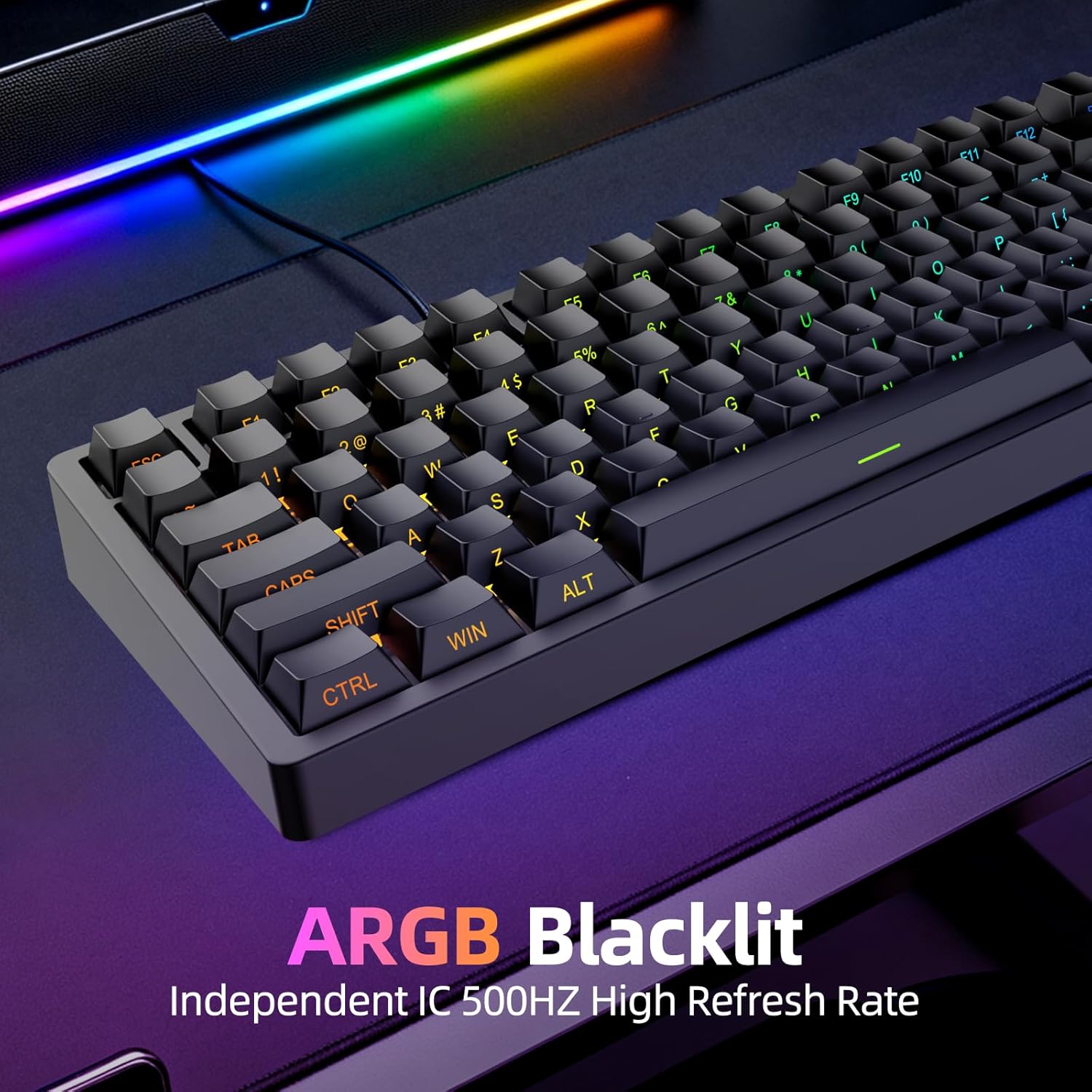 IROK Mars75 Wired Magnetic Switch Keyboard, 75% Layout,0.001MM RT Accuracy, 8KHZ Polling Rate/Latency As 0.125MS/256KHZ Single Key Scan Rate/ARGB，Hot Swappable Gaming Keyboard(Black)