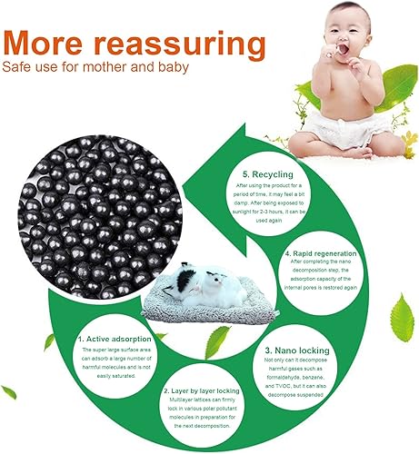 Miniatura 6 de Walbest Lindas bolsas purificadoras de aire de carbón de bambú para gatos dormidos, bolsas de carbón con adorno de gatito, absorbentes de olores