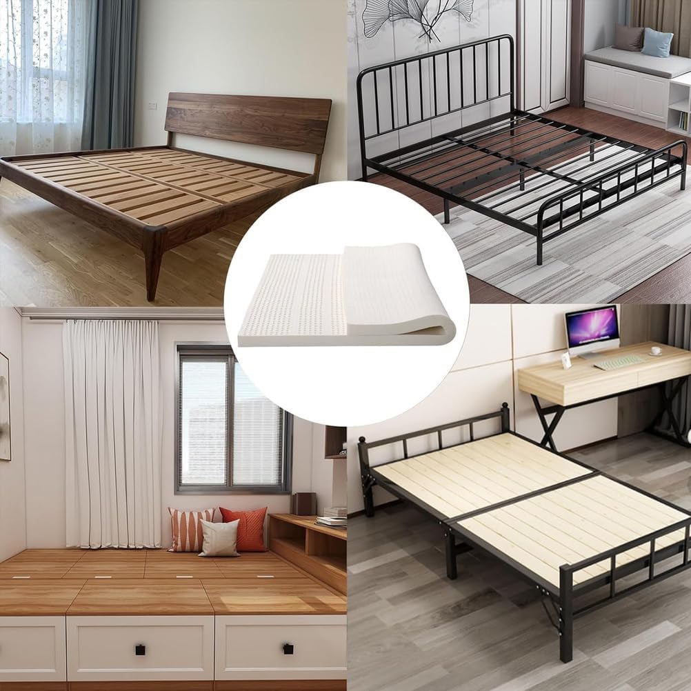 Natural Latex Mattress - Single & Double Sizes, 7.5/10 cm Thickness, Includes Inner Cover, 150x190 cm (59x75 in), Ideal for Bedroom Comfort & Support