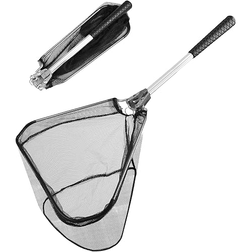 Fishing Net, Fishing Landing Net with Pole Handle, Collapsible Telescopic Fishing Gear Net, Extends to 21-51Inches Landing Net, Fishing Net, Butterfly Nets for Kids Women Men