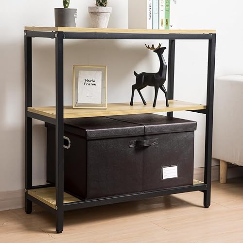 Miniatura 8 de PRANDOM Cajas de almacenamiento apilables grandes con tapas [paquete de 5] contenedores de almacenamiento plegables de tela de cuero, cestas