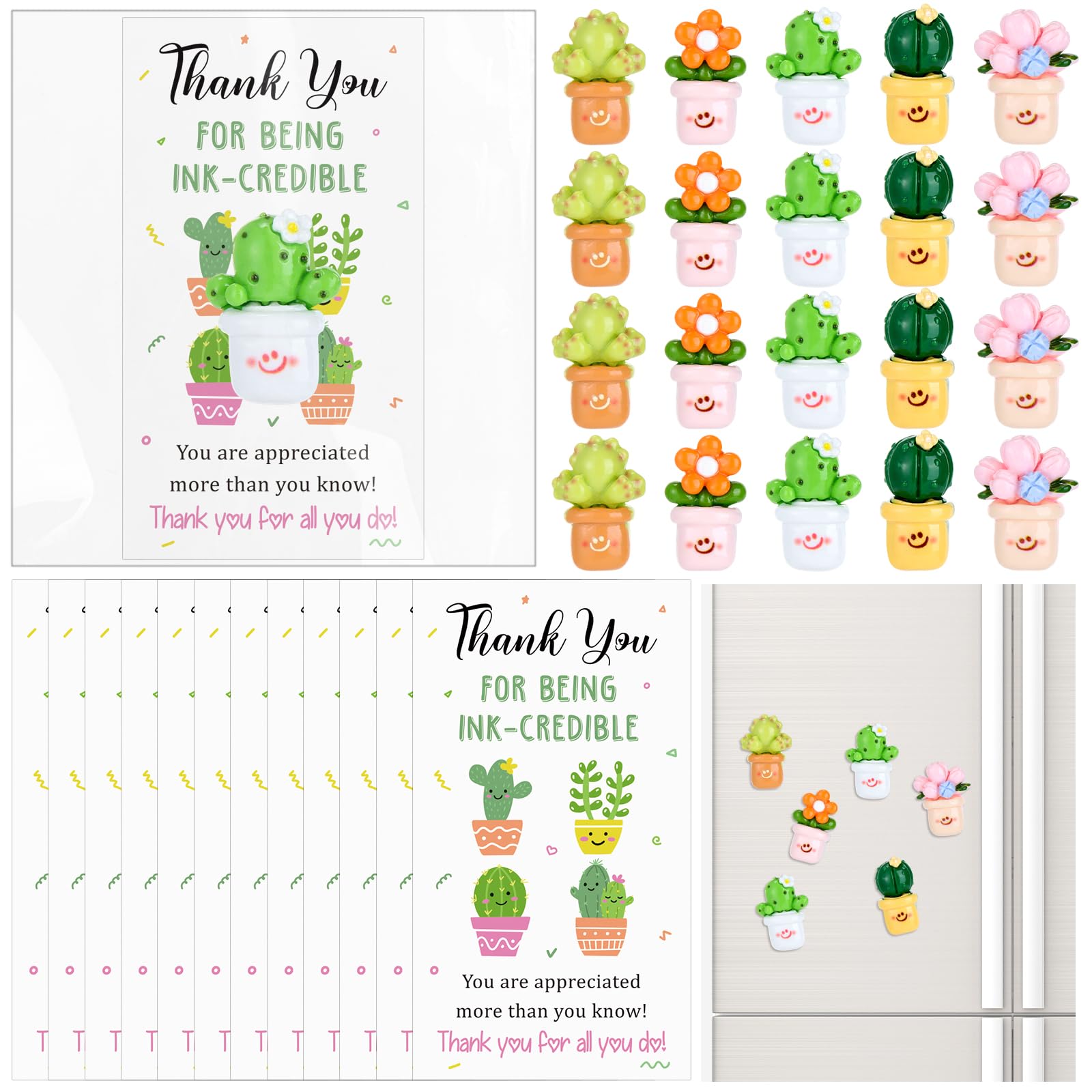 50 Sets Cute Succulent Fridge Magnet Employee Appreciation Gifts Bulk