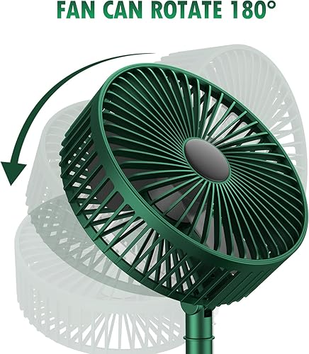 Miniatura 5 de MAESHOP Ventilador de escritorio portátil de 3 velocidades silencioso plegable recargable funciona con pilas USB para oficina viajes hogar