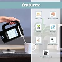 Vista 6 de NELO Electric Kettle with Keep Warm Function, Sleek Glass Window Double Wall Design, LED Indicator Lights, Black Tea Kettle & Hot Water Boiler with