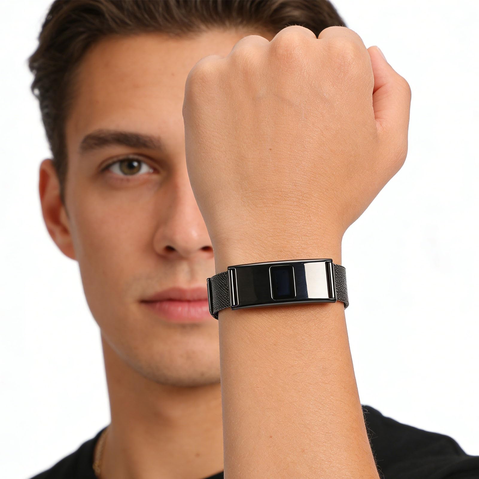 Topiky Pulsera Inteligente, Rastreador de Salud y Actividad Física, Pulsera de Actividad Física Portátil, Rastreador de Sueño 24 Horas, de para Hombres y (Black)