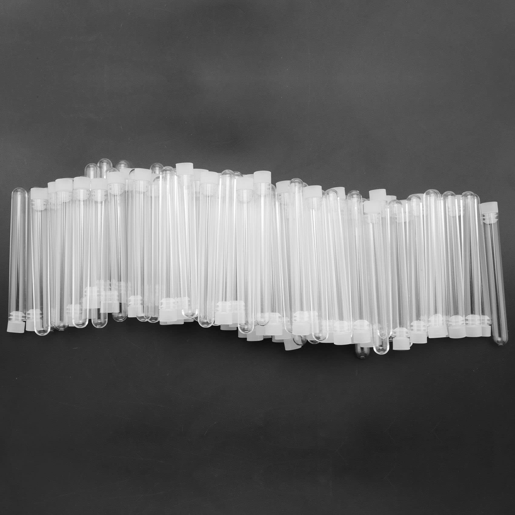 Fiale di Provette nel Plastica Trasparente da Laboratorio Trasparenti da 1000 Pezzi 12X1000Mm con Tappi Un Pressione Forniture per Laboratorio Scolastico