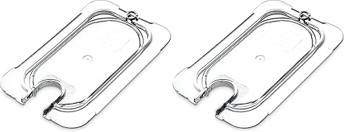 Carlisle FoodService Products StorPlus StorPlus - Tapa universal de policarbonato con muescas, superficie plana con muescas, transparente (paquete