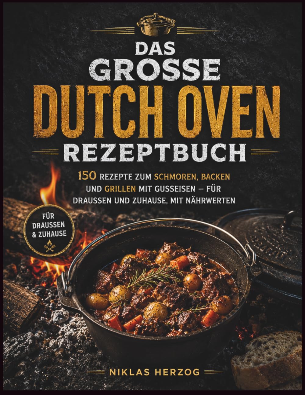 Das Grosse Dutch Oven Rezeptbuch: 150 Rezepte zum Schmoren, Backen und Grillen mit Gusseisen — für draußen und zuhause, mit Nährwerten