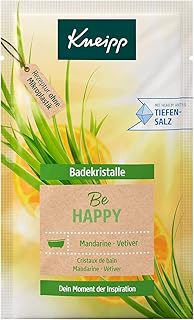 Kneipp Bath Crystals Be Happy - Bath Salt - with Natural Deep Saline Saline Salt & Natural Essential Oils of Mandarin & Vetiver - Fruity Herber Fragrance - 60 g