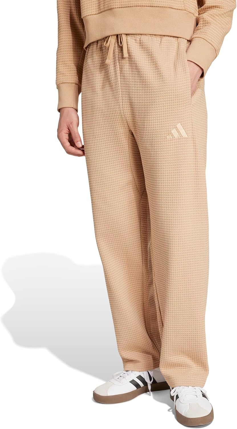 Adidas Mens All Szn Waffle-Knit Loose Open Hem Pants