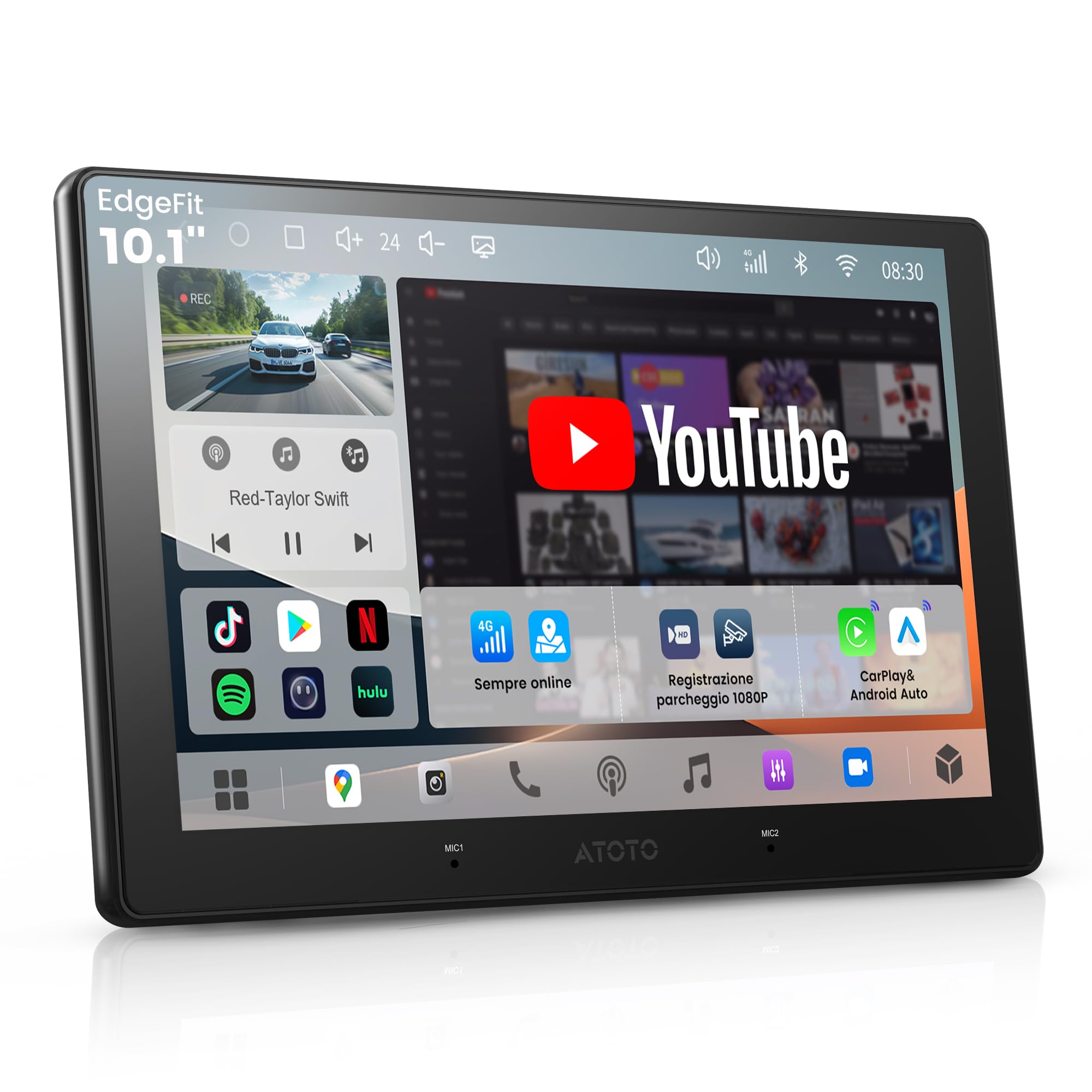 Android Autoradio 2 DIN, 4G LTE integrato, 4GB+64GB
