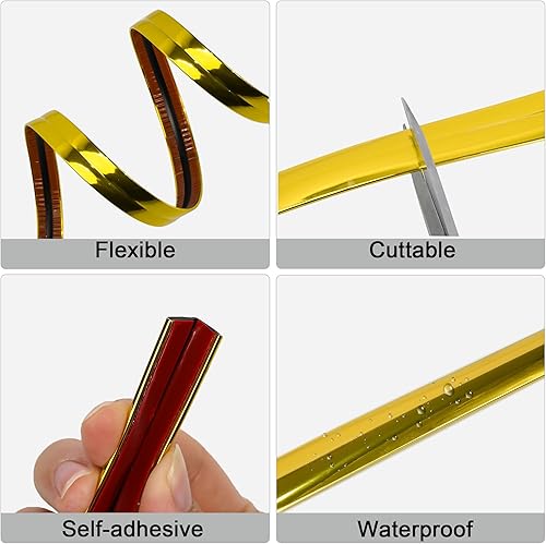 Miniatura 3 de JSIWOTH Moldura autoadhesiva de 20 pies, protector de esquina interior y exterior y protector de bordes, moldura de pared de zócalo para pared,