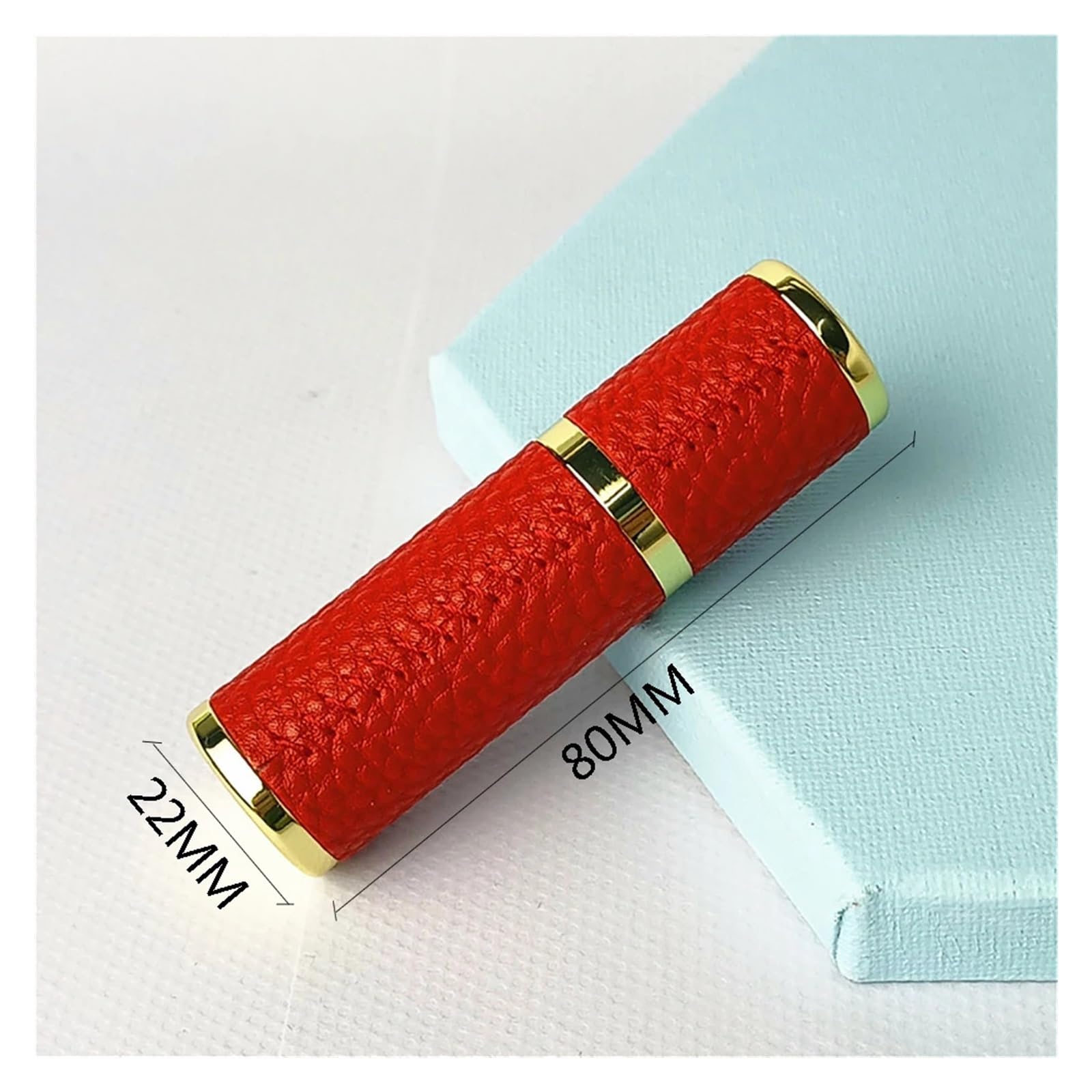 Flacone di profumo in pelle Bottiglia ricaricabile di profumo portatile | Mini atomizzatore spruzzatore in pelle lavorato a mano, dimensioni da viaggio(Red)