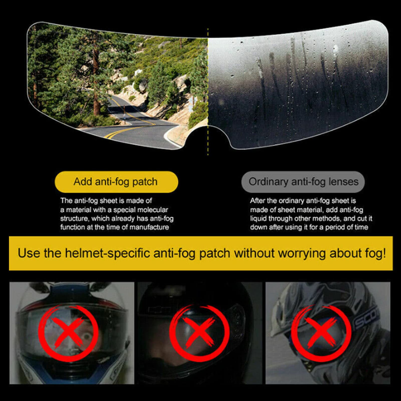 Kit Antipioggia E Antiappannamento Per Casco NBEADS – 4 Pellicole Trasparenti In PET + Set Per Specchietti, Visibilità Chiara Sotto Pioggia E Nebbia