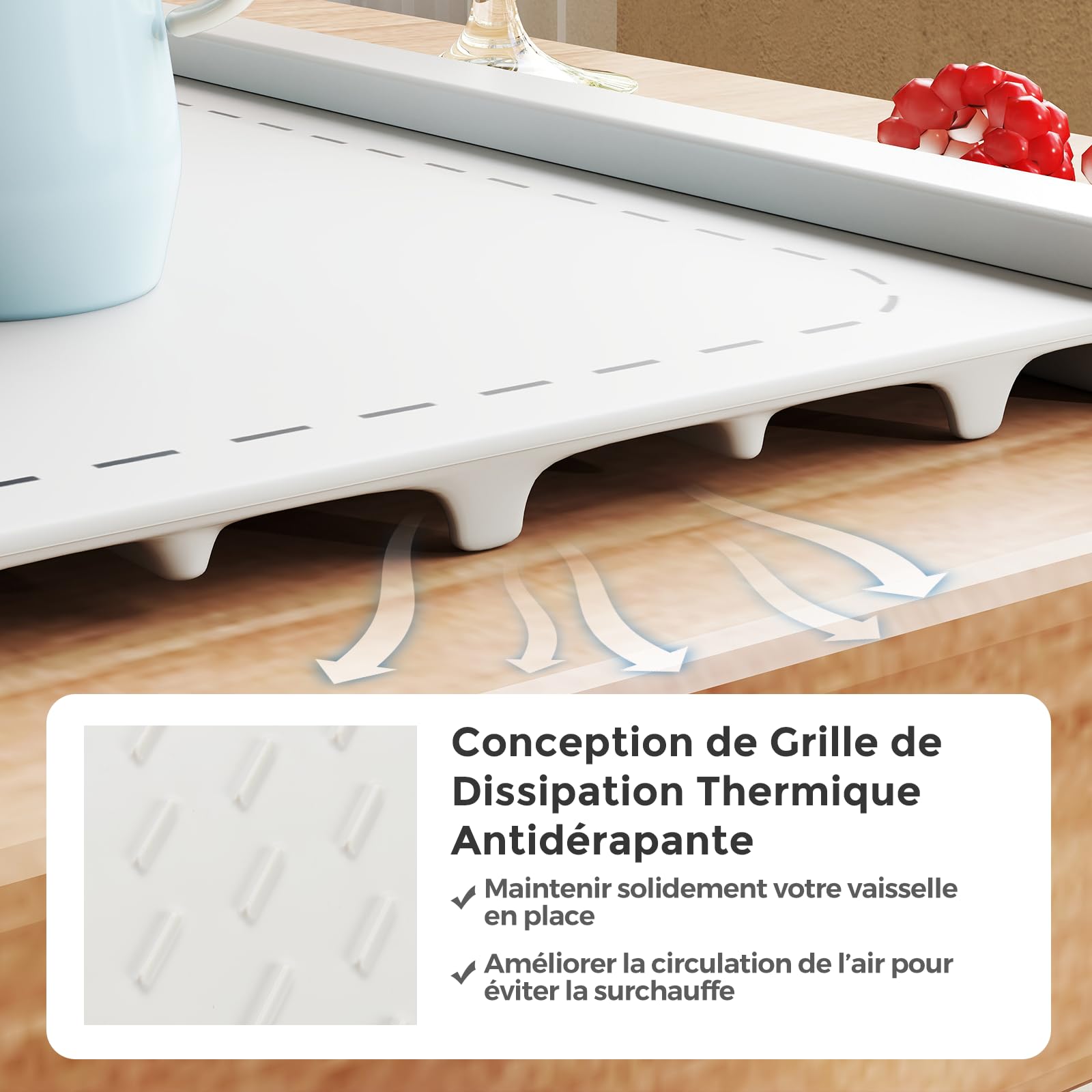COSTWAY Chauffe Plat Électrique Pliable, Tapis Chauffant en Silicone pour Aliments, Plateau Chauffant Portable avec Température et Minuterie Réglables, pour Fêtes, Buffets, Réunions (Blanc)