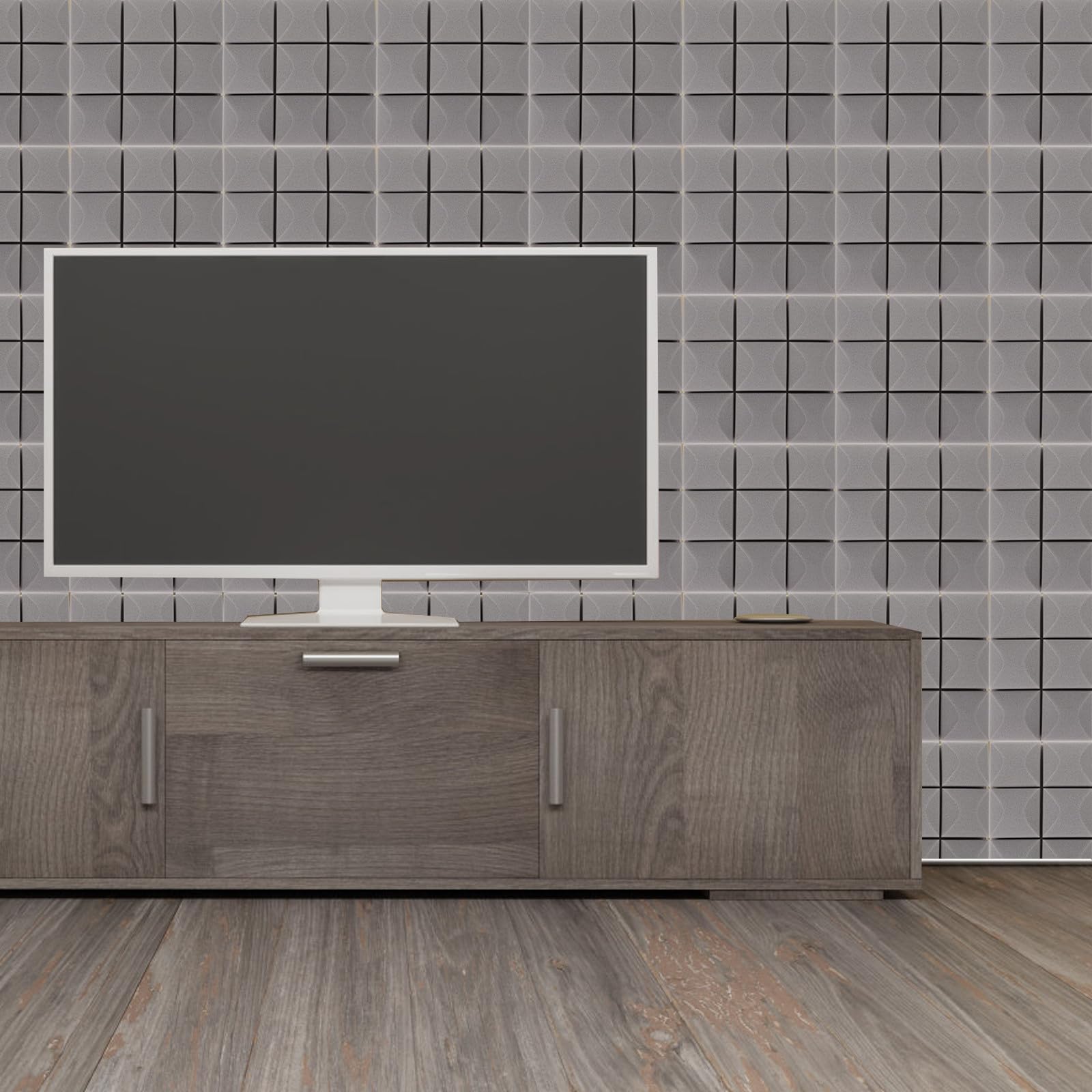 Pannelli Acustici Isolanti 6 Pannelli 30X30X5 CM Grigio in Cotone per Podcast, Camerette e Home Theater, Fonoassorbenti Autoadesivi Ignifughi