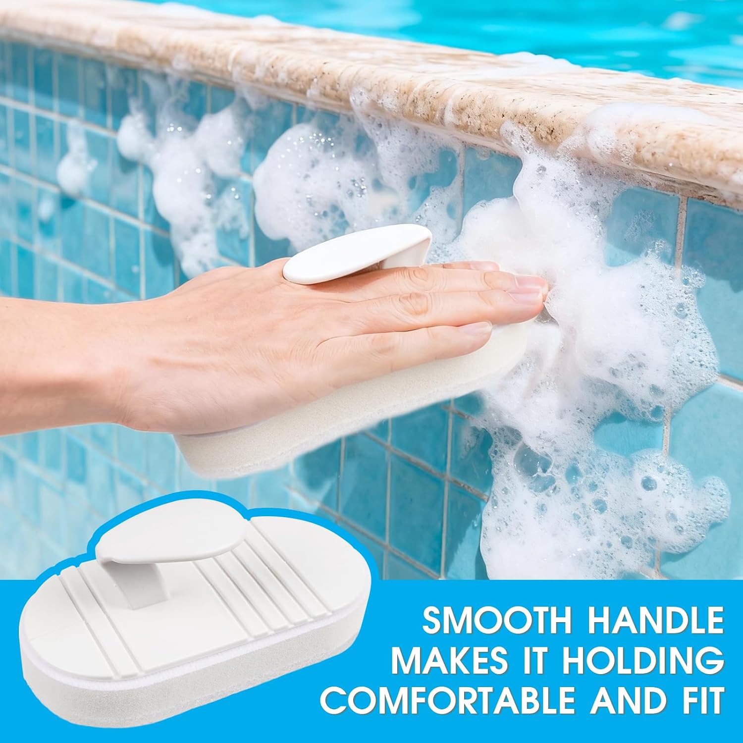TidyMister Hot Tub & Spa Scrub Pad – Flexible Handheld Non-Scratch Scouring Pads for Pool Tile & Surface Cleaning, Replaceable Design, 2 Pack