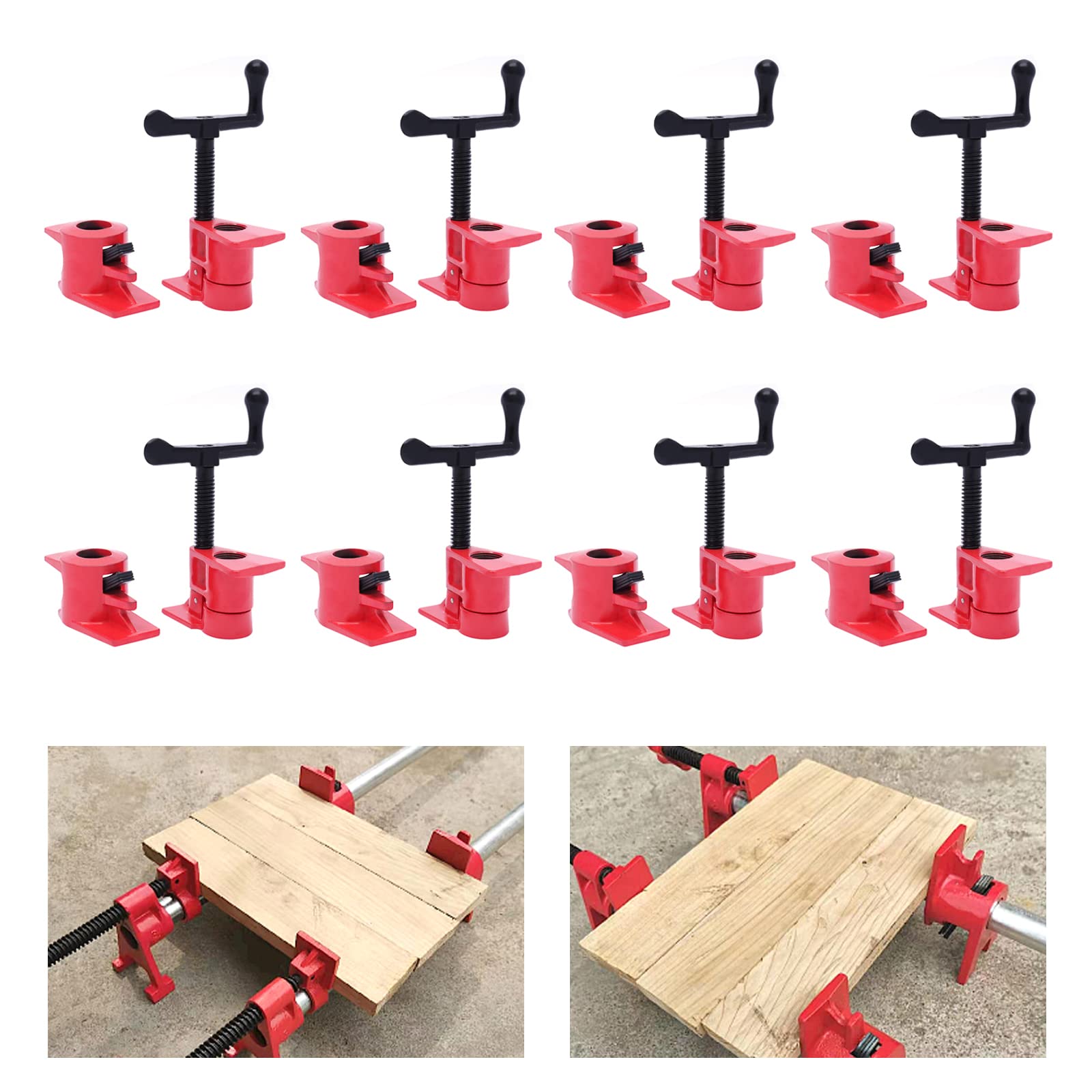 Set di 8 morsetti a vite per tubi, 3/4", morsetti per tubi, morsetti in metallo, morsetti a vite, morsetto per la lavorazione del legno per tubo, tubo, cavo