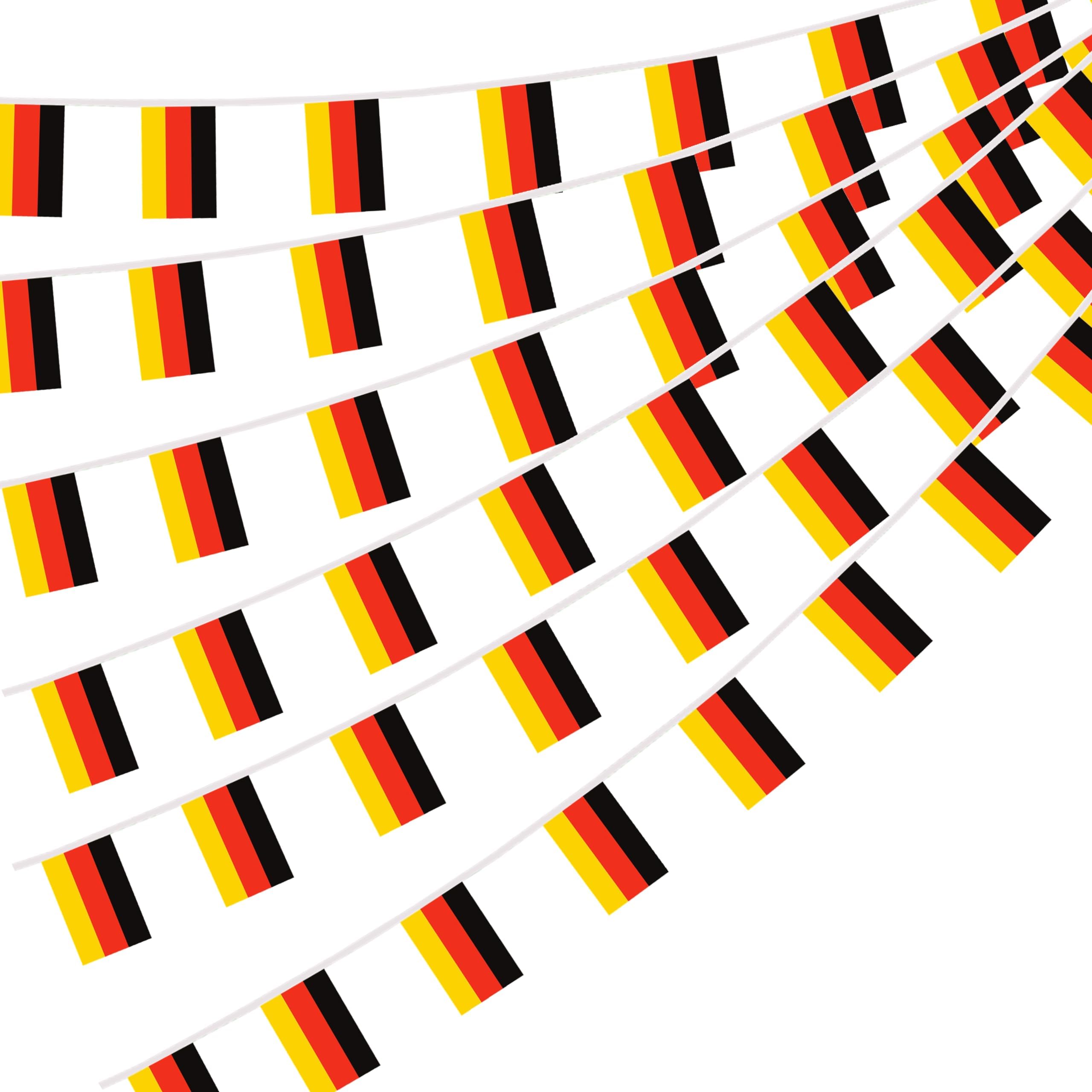 Germany German String Flag Pennant Banner, Small Mini Germany German Bunting Banner National Country Decoration for School, Party, Patriotic Festival, 66 Feet 60 Flags