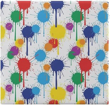 Square Orthopedic Seat Cushion for Driving & Desk Chairs Paint Splatter Colorful Art, Memory Foam Support Pillow for Coccyx & Hip Pain