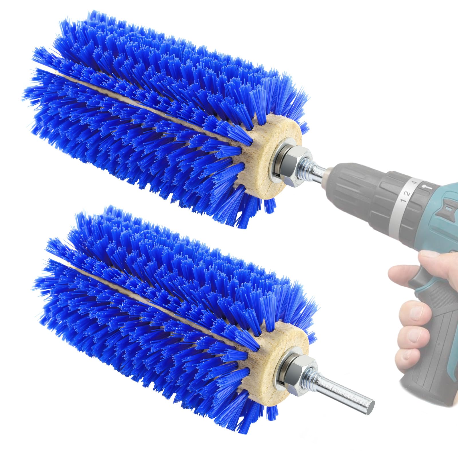 Verdanzia 2 Pcs Mini Roto Brush for Livestock, Drill Brush Attachment for Stimulating Livestock Hair, Scratching Shedding Tool for Cattle Horse Sheep Goat Grooming