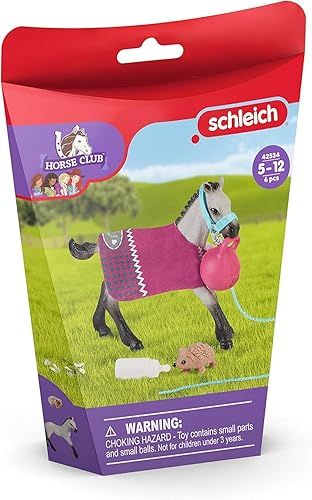 Miniatura 13 de Schleich Horse Club, juguetes de caballo para niñas y niños, juego de caballos de potro juguetón con juguete de caballo y accesorios, 6 piezas, a