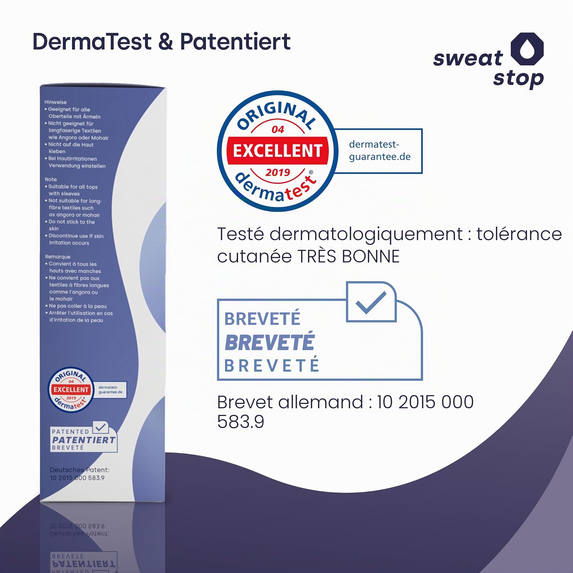 SweatStop patches anti auréoles pour les aisselles contre les taches de sueur | auto-adhésifs, absorbants et discrets - Sécurité 24h