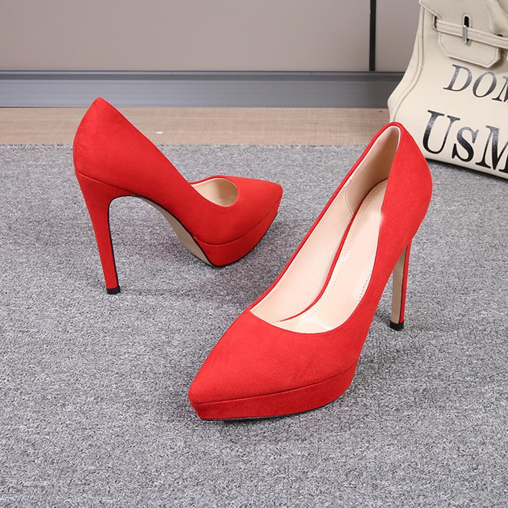 Scarpe con Tacco Alto e Plateau per Donna | Eleganti décolleté a Punta Slip-on per Matrimoni, Serate in Discoteca, Feste serali e Cerimonie per Adulti
