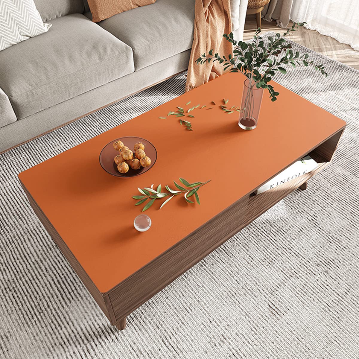 PU Tovaglia Sottomano per Scrivania Tappetino Tavolo Impermeabile Antivegetativo Resistente ai graffi Facile da pulire Marrone 50 * 200cm