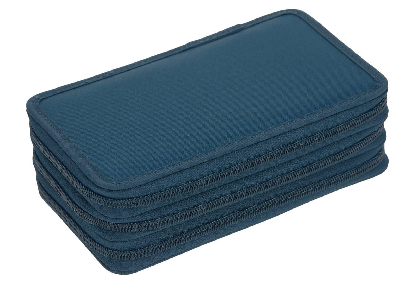 LÄSSIG School Triple Pencil Case Unique Navy 20-teilig