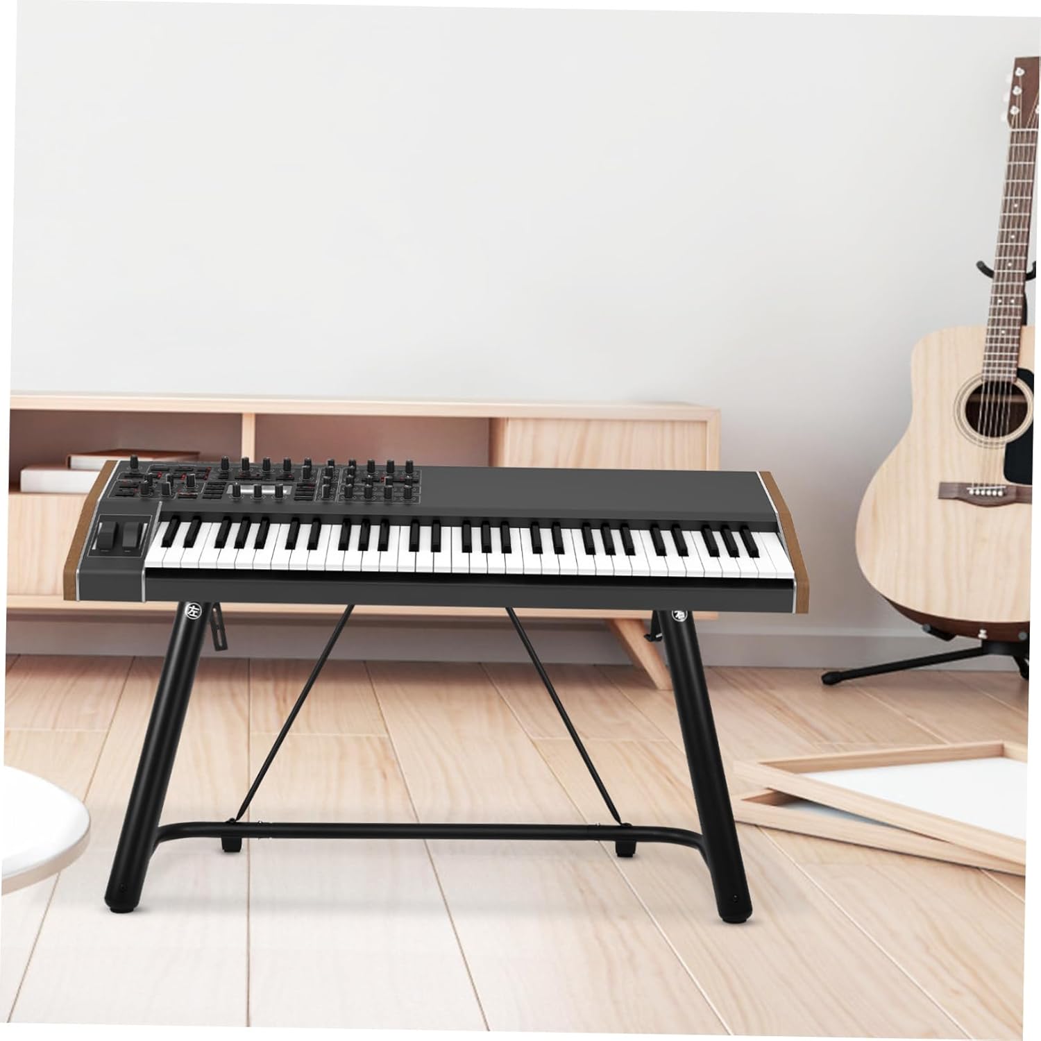 Abaodam Heavy-Duty U-Shaped Piano Stand for 88/61 Key Electric Keyboard Adjustable Sturdy Metal Support for Music and Performance