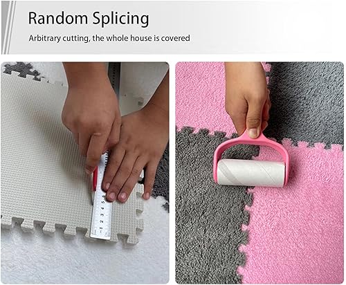 Miniatura 5 de 9121516 piezas de azulejos de espuma entrelazados, alfombra de área de felpa suave y esponjosa, alfombra de juego para gatear, para dormitorio, 12 x