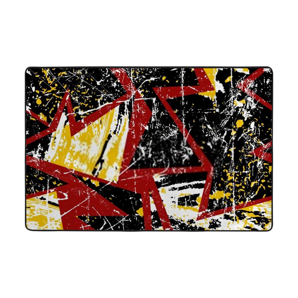Tapis géométrique triangles craquelés en velours corail pour salon et maison