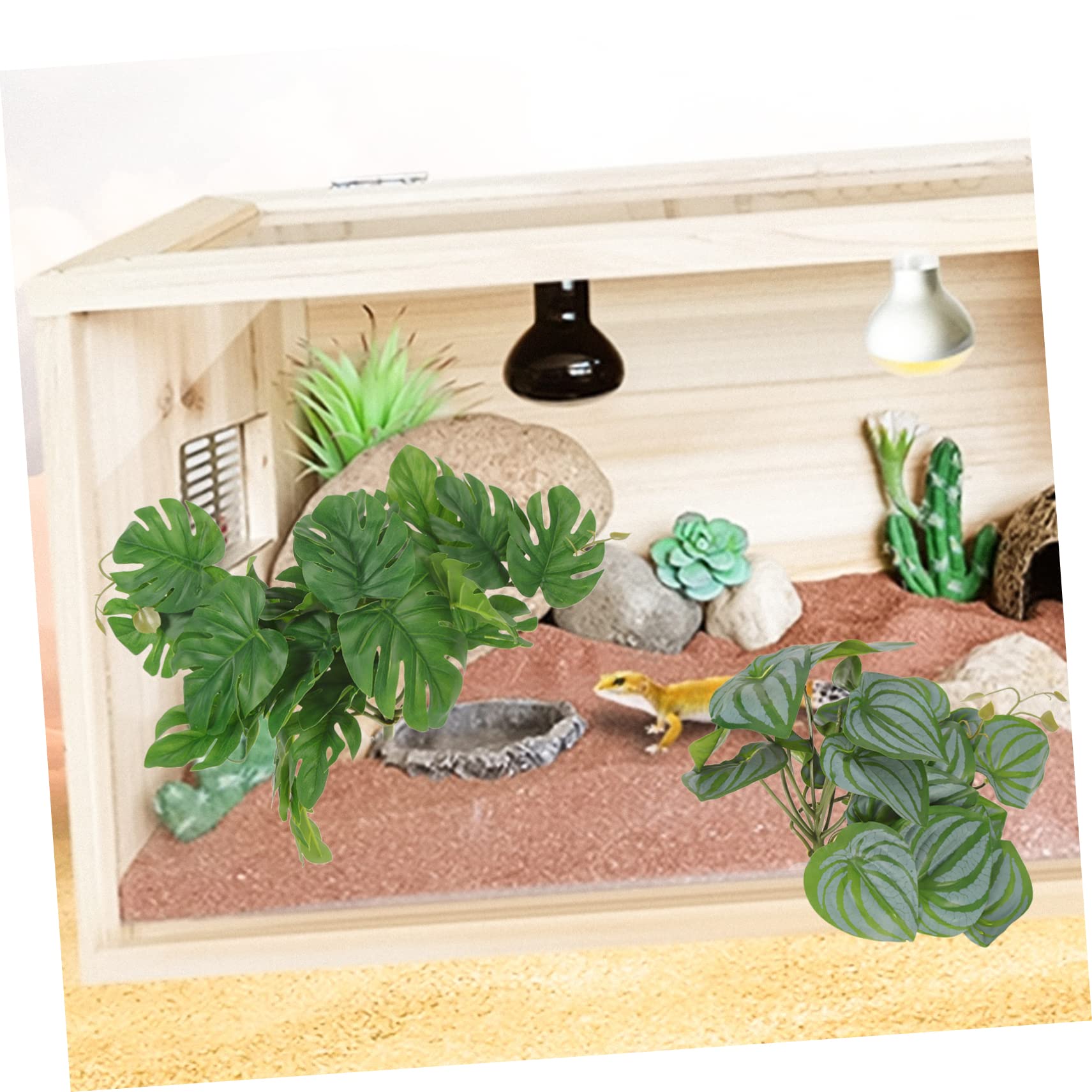 minkissy 10 piezas de decoración de plantas de reptiles simulación plantas falsas decorativas plantas artificiales plantas terrario decoraciones del hogar plantas decorativas reptiles plantas de