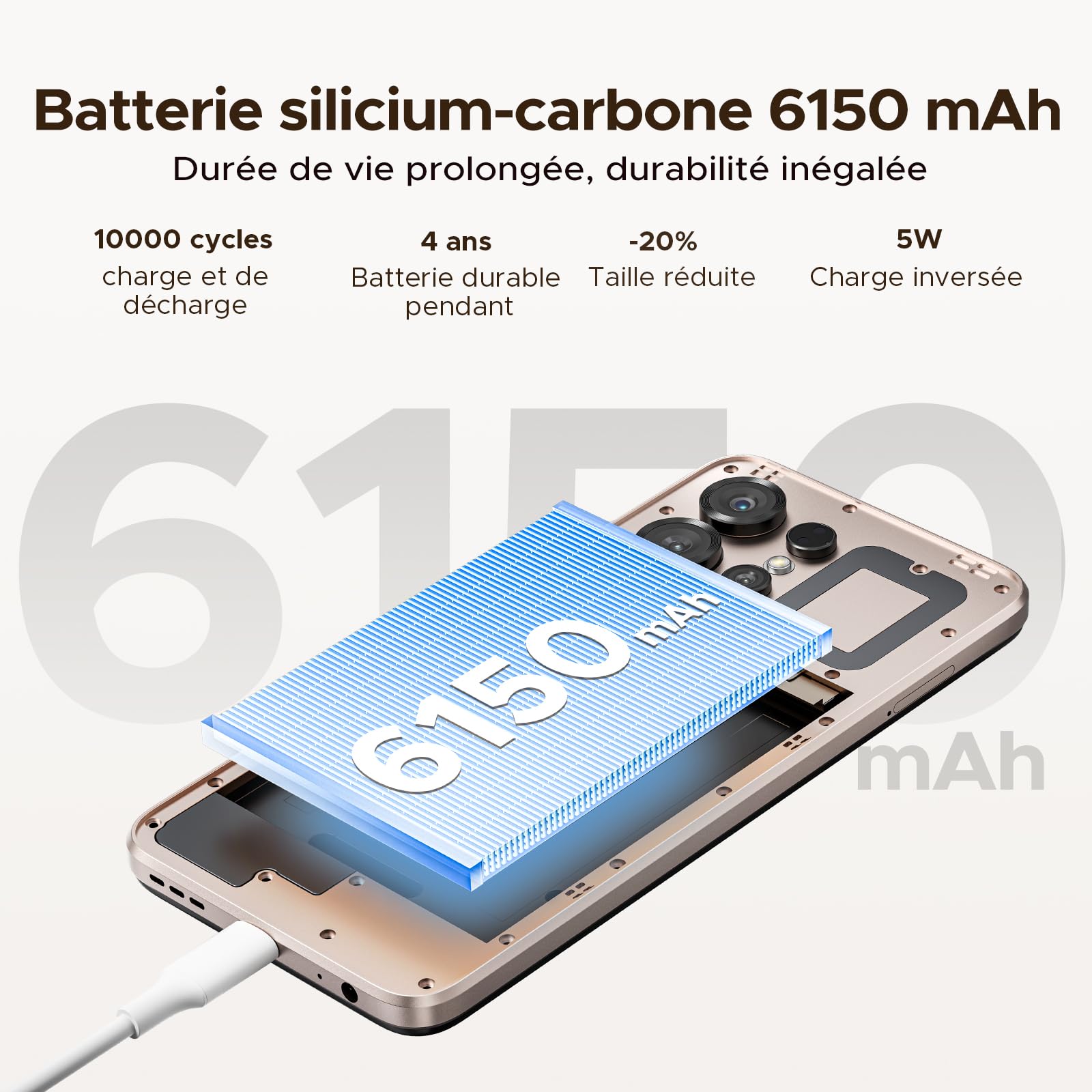 NOTE56 X Android 16 Smartphone Pas Cher, 6150mAh Telephone Portable, Écran 6.56" HD+ 90Hz, 24 Go+64 Go/2 to,Octa Core, Double SIM Débloquée Smartphone, 8MP+5MP, Face ID, 3.5mm Jack,GPS,OTG