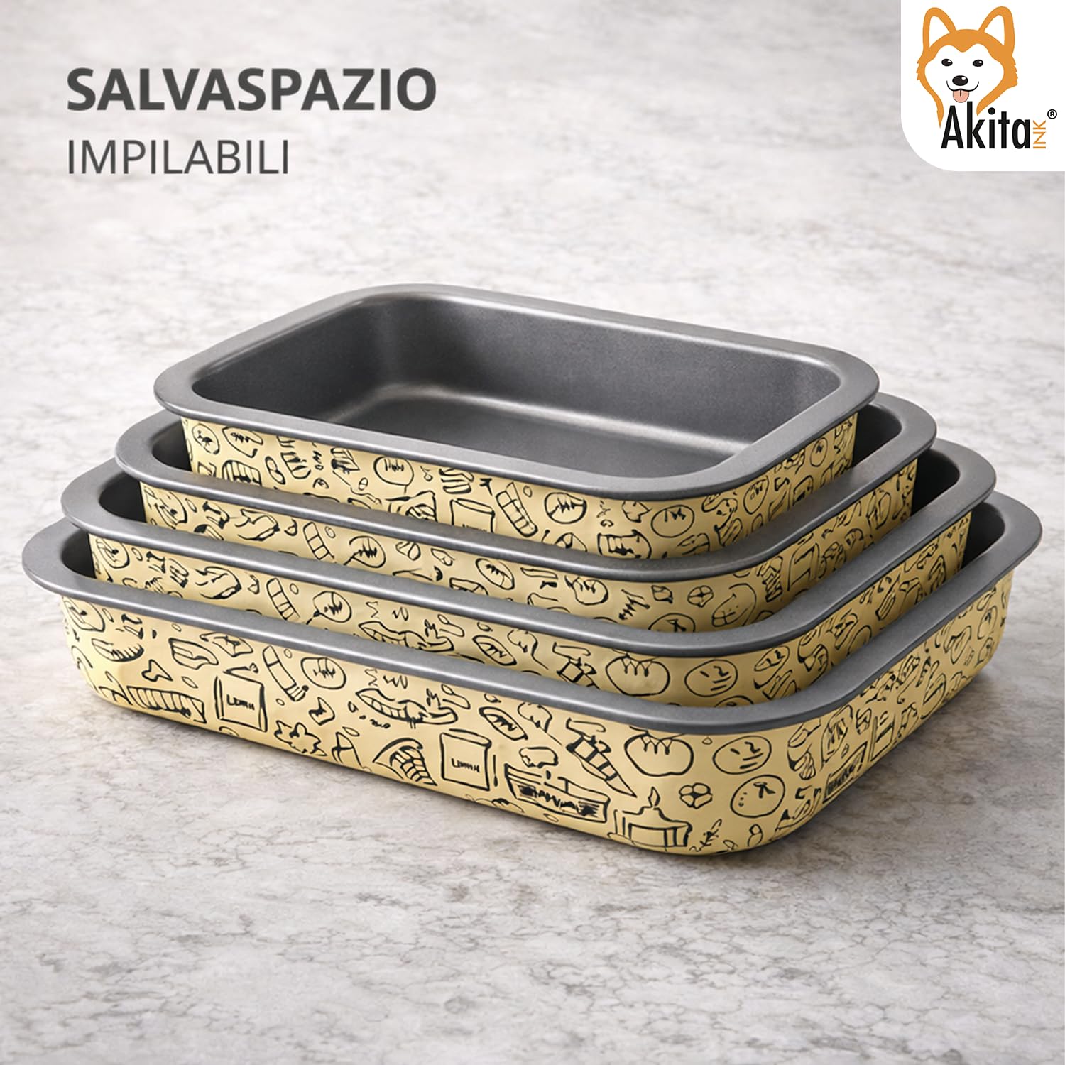 Teglie Antiaderenti per Friggitrice ad Aria e Forno - Quadrata, Rettangolare e Conica, Disponibili in Vari Formati e Set, Riutilizzabili e Facili da Pulire (Set Teglie Rettangolari 20-25-30-35 cm)