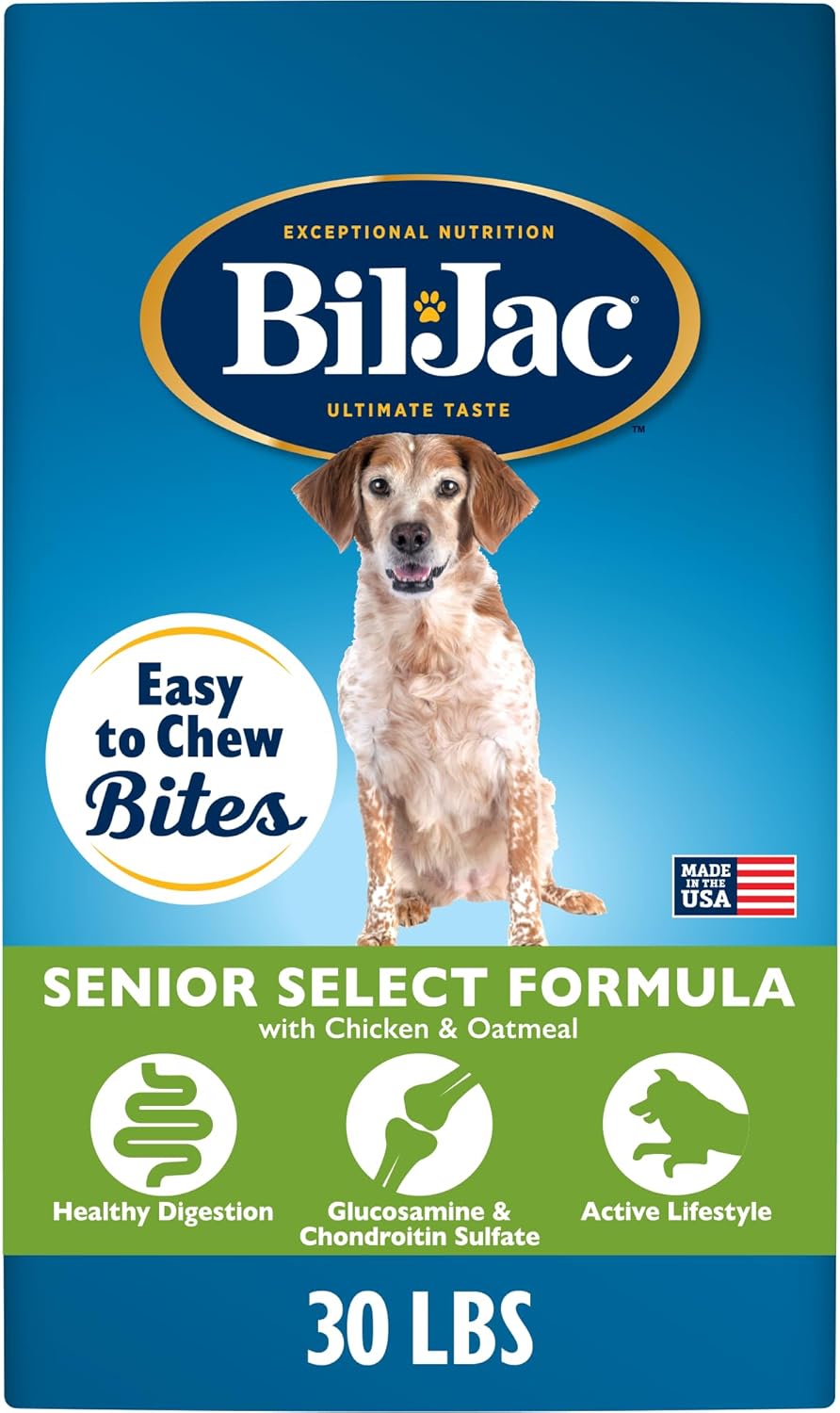 Bil-Jac Senior Select Dry Dog Food, Chicken & Oatmeal Recipe, 30 lb