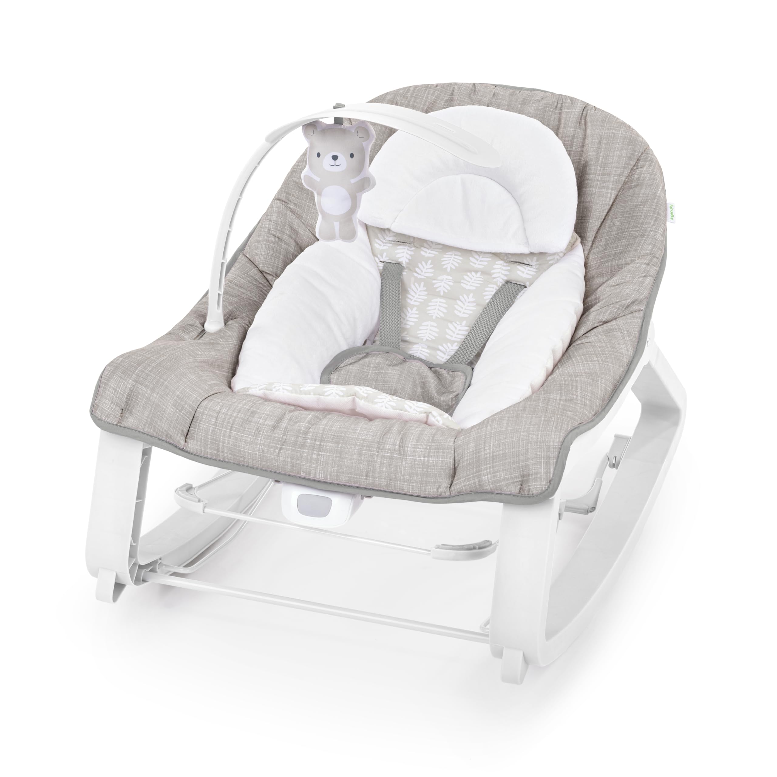 Ingenuity Keep Cozy 3-in-1 Grow with Me Vibrating Baby Bouncer Seat & Infant to Toddler Rocker, Vibrations & Toy Bar, 0-30 Months Up to 40 lbs (Linden)