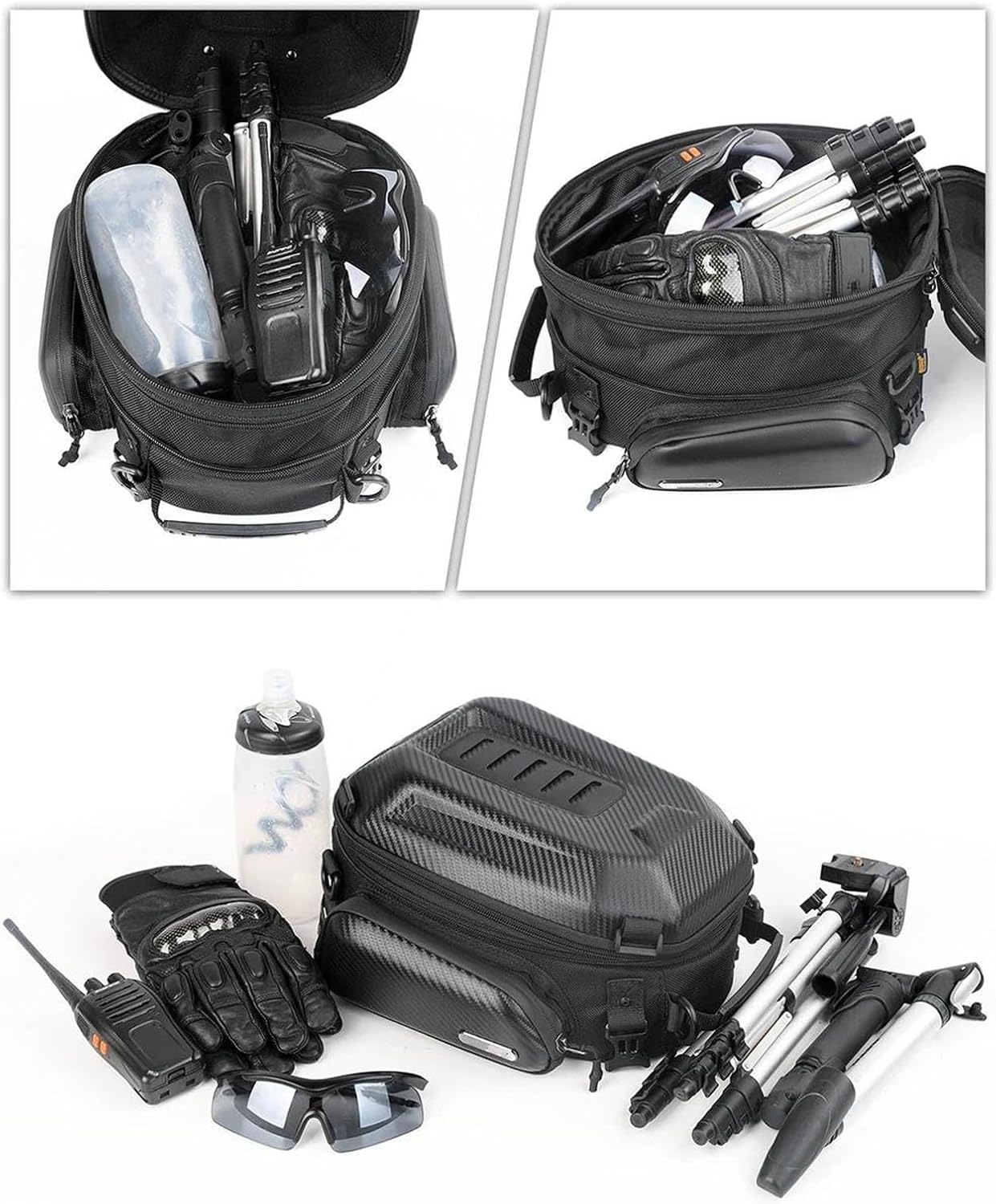 バイク用収納バッグ 12L-18L オートバイ旅行用荷物拡張可能大容量