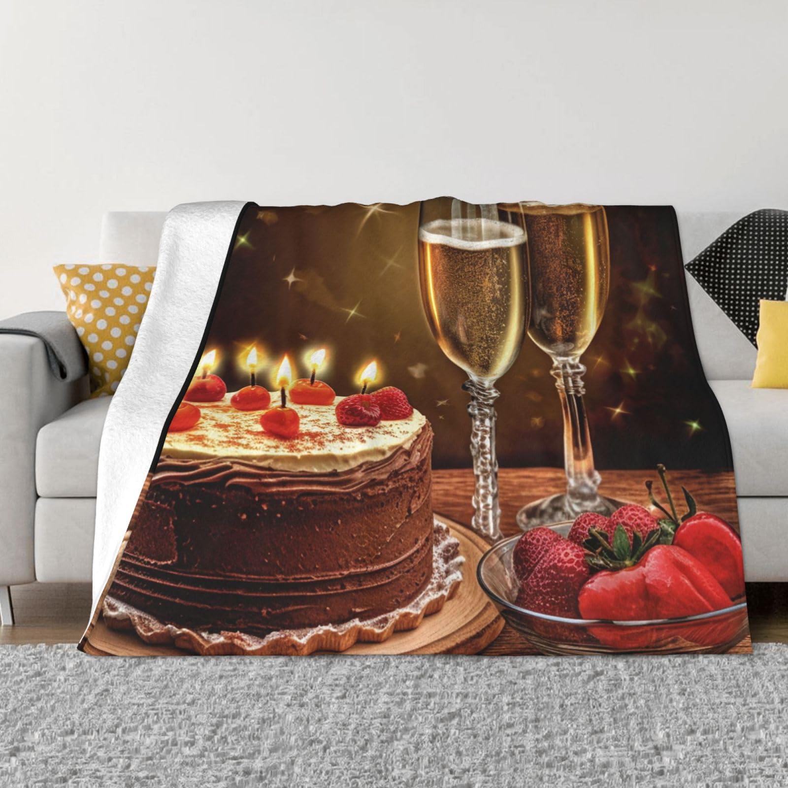 Jeté de lit à l'anniversaire couverture chaude et confortable pour chaise et lit