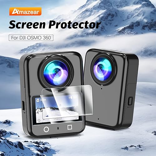 Miniatura 6 de AMAZEAR Protector de pantalla para accesorios DJI OSMO 360, Ultra HD Osmo360, 2 unidades, vidrio templado, dureza 9H, antihuellas, resistente a los