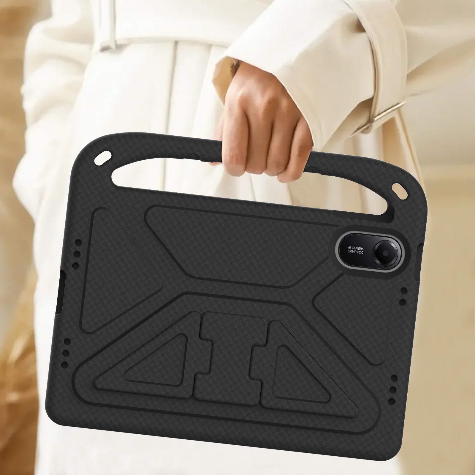 Étui Protection Enfant Pour Redmi Pad 2 11 (2025) - Coque EVA Résistante Aux Chocs Avec Poignée Et Bandoulière, Noir