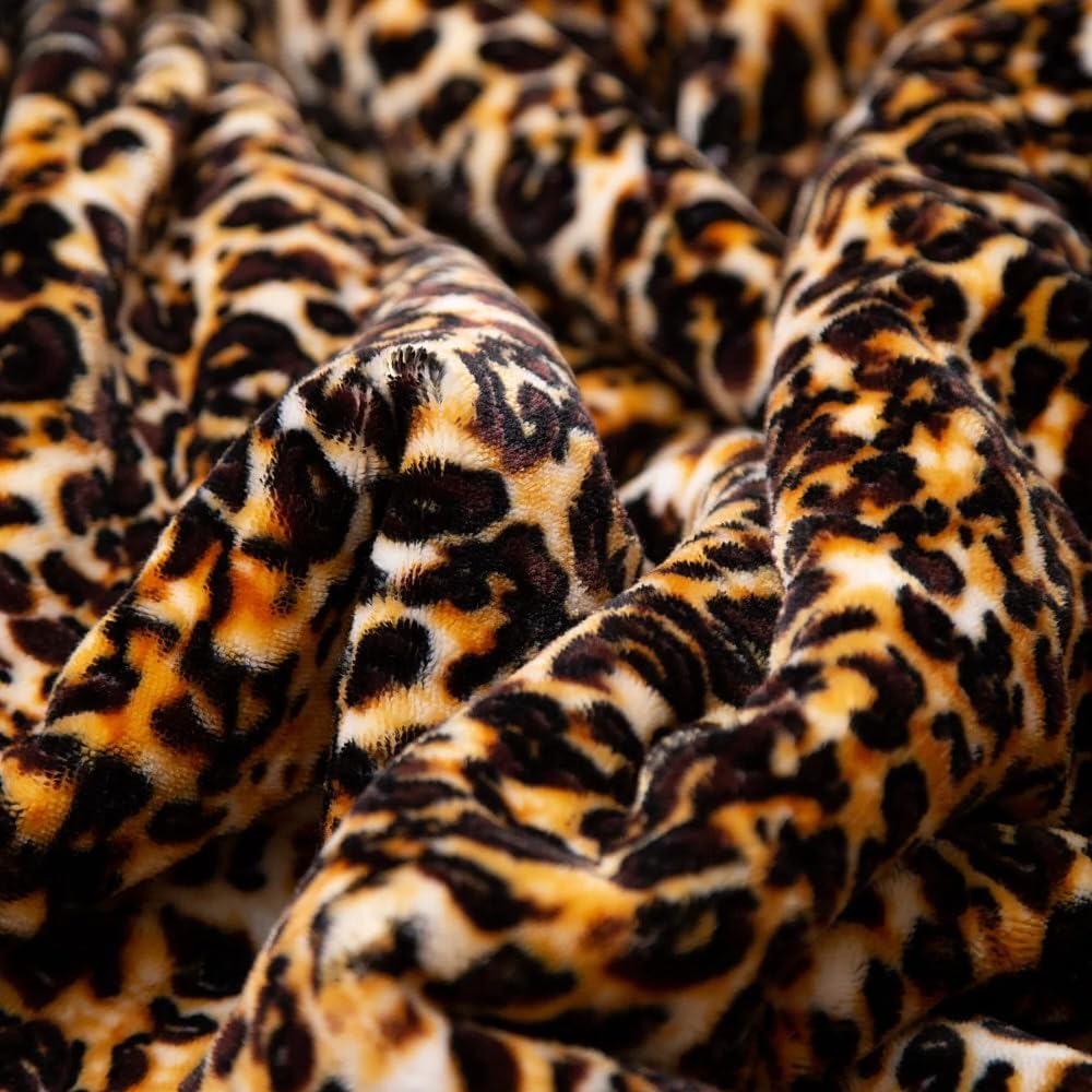 Carstens, Inc. Ultra Premium Super Soft Plush Sherpa Fleece Oversized Throw Blanket 54" x 68", Leopard