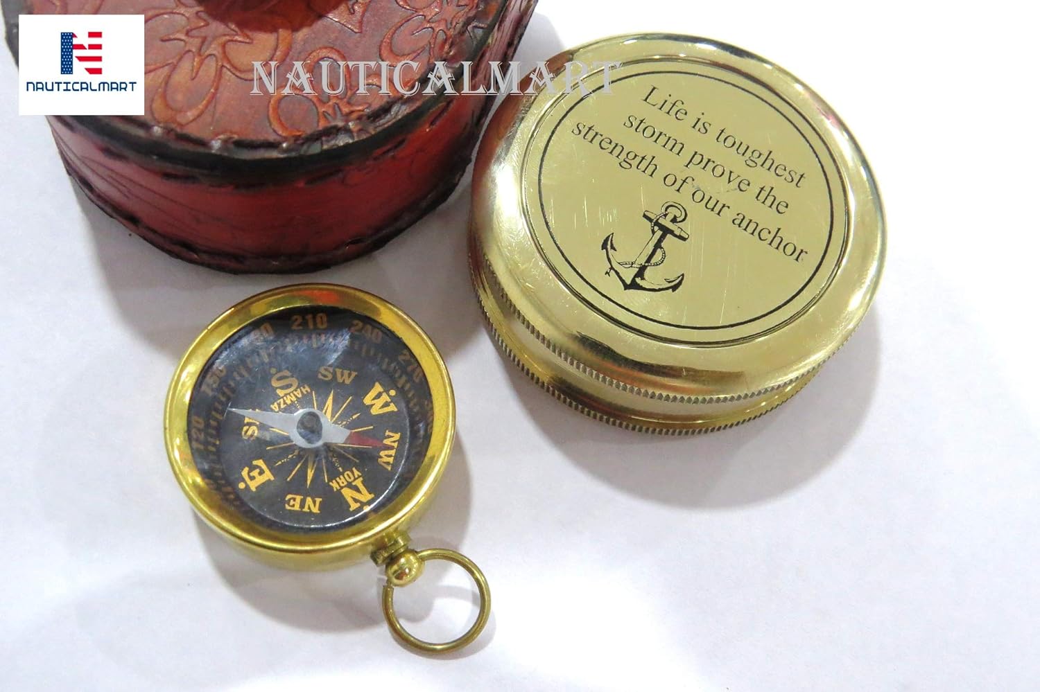 Brass Compass with Mini Pocket Compass Combo Gift