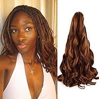 Vista 24 de Cabello rizado francés trenzado de 10 pulgadas, color 33, cabello rizado preestirado, 8 paquetes de trenzas de ganchillo para trenzas de caja