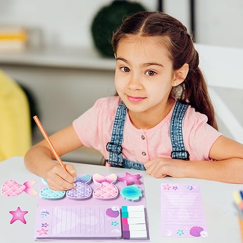 Miniatura 4 de B1ykin I Just Really Like Mermaids - Juego de notas adhesivas, 550 hojas de notas autoadhesivas de sirena, pestañas autoadhesivas de separación de