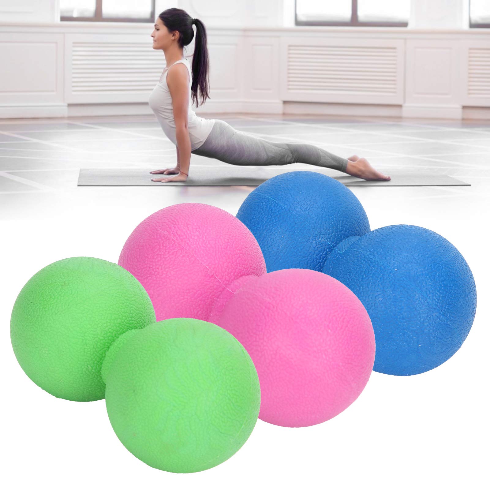 Pongnas Las Bolas de Masaje con Forma de maní Promueven la Relajación Fascial y Alivian la Fatiga Muscular, lo que Las Hace Adecuadas para Trabajadores de Oficina, Atletas, Niños y (Rosa roja +
