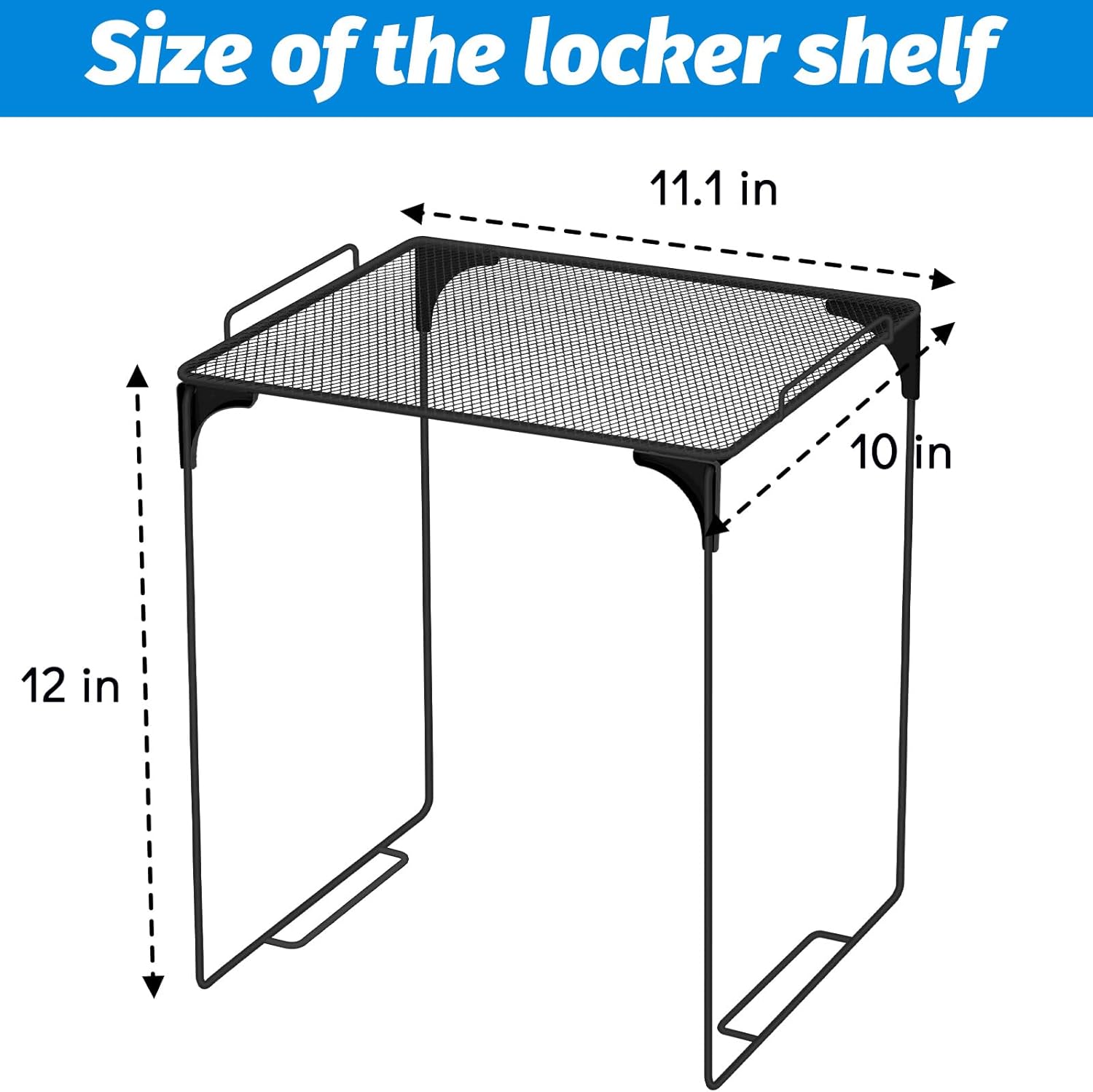 School Locker Organizer, Back to School Essentials Locker Accessories for Boys, Locker Set Includes Locker Shelf, Locker Mirror, Whiteboard (Black)
