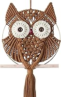 Vista 15 de MVSUTA Owl Burgundy Cotton Handmade Macrame Wall Hanging Tapestry Home Decor Art and Red Craft Wonderful Decoration Woven Boho Ornament for Office